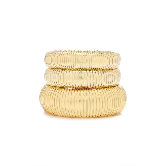 Ben Amun Exclusive Cobra 24k Plated Bracelet Set - One Size - Picture 1 of 5